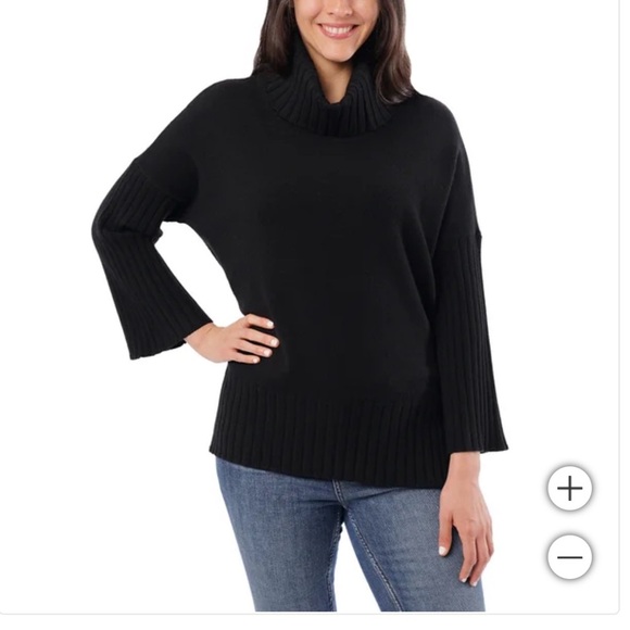 Cyrus Sweaters - Cyrus Black Cowl Neck Sweater for Women